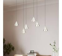 Trio Lighting Romeo LED hanging light, length 75 cm, nickel-coloured metal, 6-bulb.
