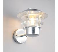 Trio Lighting Ruvuuma zinc-coloured outdoor wall lamp, Ø 22 cm, upward-facing