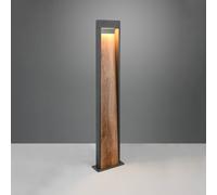 Trio Lighting SALMON LED path light, wood look, height 100 cm metal, IP44