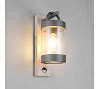 Trio Lighting Sambesi outdoor wall lamp, wood look, die-cast aluminium, sensor