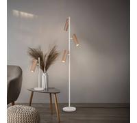 Trio Lighting Soka floor lamp, brown/grey, height 150 cm, metal, 3-bulb.