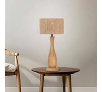Trio Lighting Toba table lamp, jute, wood, natural finish