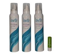 Trio Pack, Extra Hold Volumising Mousse With B5 for condition and shine Helps keep your hair from falling flat conditioning Formulated 225ML With Free Aloe Vera Lip Balm