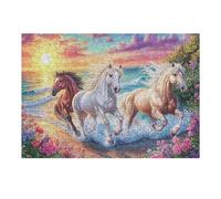 Trio Racing at Ocean Sunset 300 Piece Jigsaw Puzzle for Adults Teens Jigsaw After Work Leisure Brainteasing Puzzle for Colleagues Stress Buster 300 PCS