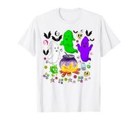 Trio Spooky Campers Funny Cute & Creepy Grey Ghouls Ghosts T-Shirt
