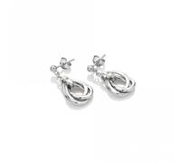 Trio Teardrop Earrings by Hot Diamonds - Sterling Silver / Rhodium Plated / Diamond