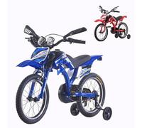 TRIOBLADE 16"/18"/20" Kids Bike Boys&Girls Kids Bicycle Motocross Motorcycle Bike Simulated Motorbike Sound With Removable Stabilisers Wheels for Ages 3-9 Years Old (16inch Blue)
