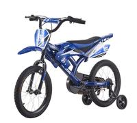 TRIOBLADE 18" Boys&Girls Kids Bicycle Moto Bike Dazzling Motorcycle Bike Simulated Motorbike Sound with Removable Stabilisers Wheels For Ages 3-6 Years Old (18 inch Blue)