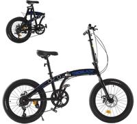 TRIOBLADE 20 Inch Folding Bike for Adult 7-Speed Shimano Drivetrain Folding Bicycle Lightweight Aluminium Frame Disc Brake Foldable Bikes for Women Men (BlackBlue)