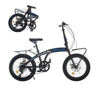 TRIOBLADE 20 Inch Folding Bike for Adult 7-Speed Shimano Drivetrain Folding Bicycle Lightweight Aluminium Frame Disc Brake Foldable Bikes for Women Men (Black & Blue)