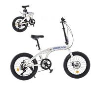 TRIOBLADE 20 Inch Folding Bike for Adult 7-Speed Shimano Drivetrain Folding Bicycle Lightweight Aluminium Frame Disc Brake Foldable Bikes for Women Men (WhiteBlue)