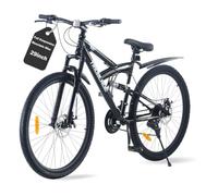 TRIOBLADE 24/26/27.5/29 Inch Full Suspension Mountain Bike for Adults Teens & Youth, Dual Shock MTB Dirt Bicycle, 21-Speed Gears, Mechanical Disc Brakes, High-Carbon Steel Frame