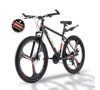 TRIOBLADE 24/26/27.5 Inch Mountain Bike 3 Spoke Wheels Mountain Bicycle 21 Speeds Disc Brake Bike Lightweight Frame Bicycle for Adult Men Women Sport Cycling Bike (Black&Red, 26Inch)