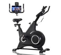TRIOBLADE Exercise Bike Professional Indoor Cycling Bike Spin Bike for Home Gym Use with Silent Flywheel Belt Drive LCD Monitor Heart Rate Sensor Fitness Stationary Bike 330LBs Capacity (Black)