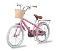 TRIOBLADE Girls Bike 16" 18" 20" 22", Kids Bike Pink Children Bicycle, Basket, Girls Children Bike Gift, Ages 2-9 Years Old, Adjustable Seat (22inch)