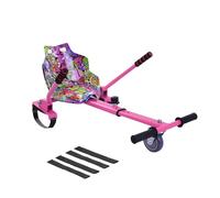 TRIOBLADE Hoverkart Galaxy Kart Attachment Adjustable Hoverboard Seat Go Kart Racer Frame Fits All Hoverboards Sizes - 6.5", 8" and 10",Pink/Blue/Purple (Graffiti Pink)