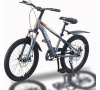 TRIOBLADE Kids Bike 18" 20" 22" Kids Mountain Bike for Boys and Girls Junior Mountain Bikes Children Bicycle with Shock Absorber 12.25-Inch Frame Dual Disc Brake 5-14 Years Old (Grey, 22 inch)