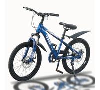 TRIOBLADE Kids Bike 18" 20" 22" Kids Mountain Bike for Boys and Girls Junior Mountain Bikes Children Bicycle with Shock Absorber 12.25-Inch Frame Dual Disc Brake 5-14 Years Old (Blue, 22 inch)