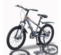 TRIOBLADE Kids Bike 18" 20" 22" Kids Mountain Bike for Boys and Girls Junior Mountain Bikes Children Bicycle with Shock Absorber 12.25-Inch Frame Dual Disc Brake 5-14 Years Old (Grey, 18 inch)