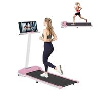 TRIOBLADE Walking Pad Treadmill 2.5HP Under Desk Treadmill for Home and Office 3 in1 Foldable Walking Treadmills Running Pad 330 Lbs Capacity No Assembly Remote Control LED Display (Pink)