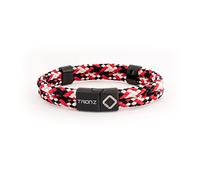 TRION:Z Zen Loop Duo Magnetic Bracelets for Women & Men Wristband Featuring Patented ANSPO Technology Unisex Bracelet (Small, Black/Red/Silver)
