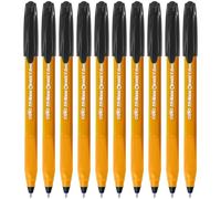 TrioOrg Ballpoint Pens, BLACK, Medium Point (1.0mm), Pack of 10, Stick Smooth Ball Pens, Perfect for School Office Home Use, iVAIDEX Ballpoint Pen
