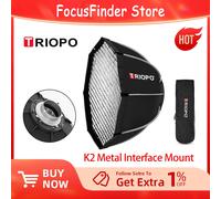 Triopo K2 55cm 65cm 90cm 120cm Quickly Release Bowens Mount Octagon Softbox + Honeycomb Grid Outdoor Soft Box for Flash 55cm Softbox Kit 1