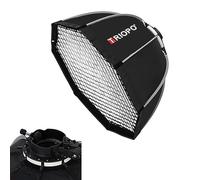 Triopo KX90 Soft Box 35.4In/90Cm Softbox With Honeycomb Grid, Octagon Umbrella Photography Softbox For Godox V1 Ad200Pro Round Head Flash Speedlite Speedlight Soft Box Light Diffuser