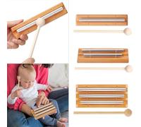 Trios 3 Tone Solos Percussion Instrument Bells Hand For Prayer Yoga Classroom Energy Aluminum Tube Wind Chimes Three Tone Chimes Trios Energy Percussion Hand Bells