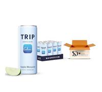 TRIP Apple Blossom Sparkling Drink 250ml (Pack of 12) - 120mg Calming Magnesium Citrate with Lion’s Mane, Chamomile & Lemon Balm - Low Calorie, No Added Sugar Vegan Relax Drink