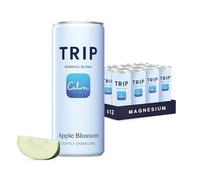 TRIP Apple Blossom Sparkling Drink with 120MG calming Magnesium + Lion’s Mane + Chamomile + Lemon Balm. Low Calorie, No Added Sugar and Vegan (Pack of 12 x 250ml)
