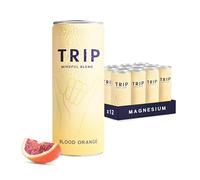 TRIP Blood Orange Sparkling Drink with 120MG calming Magnesium + Lion’s Mane + Chamomile + Lemon Balm. Low Calorie, No Added Sugar and Vegan (Pack of 12 x 250ml)
