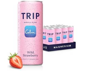 TRIP Calm Magnesium Drink, Alcohol Free Mocktail, Wild Strawberry, 12pack