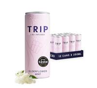 TRIP CBD Drink, Sparkling Elderflower Mint Fizzy Drink, Low Calorie, Vegan, 250 ml (Pack of 12)