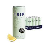 TRIP CBD Drink, Sparkling Lemon Basil Fizzy Drink, Low Calorie, Vegan (Pack of 12 x 250ml)