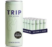 TRIP CBD Drink, Sparkling Lemon Basil Fizzy Drink, Low Calorie, Vegan (Pack of 24 x 250ml)