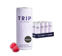 TRIP CBD Drink, Sparkling Raspberry Orange Blossom, 10mg CBD Fizzy Drink, Low Calorie, Vegan (Pack of 12 x 250ml)