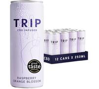 TRIP CBD Drink, Sparkling Raspberry Orange Blossom, 25mg CBD Fizzy Drink, Low Calorie, Vegan (Pack of 12 x 250ml)