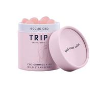 TRIP CBD Infused Wild Strawberry Gummies (60 Gummies). High Strength CBD Edibles. 600MG CBD - Vegan, THC-Free, Natural Flavour