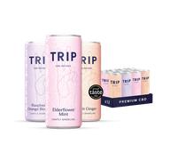 TRIP CBD Mixed Pack Elderflower Mint, Peach Ginger, Raspberry Orange 12x250ml