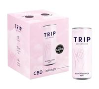 Trip Elderflower & Mint CBD Infused Sparkling Water, 4 x 250ml