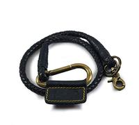 Trip Machine Company Handmade Leather Braided Keychain - Heavy Duty Motorcycle Key Holder with Antique Metal Carabiner Clip