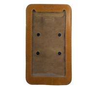 Trip Machine Genuine Leather Magnetic Motorcycle Phone Pouch - Touchscreen Compatible Fuel Tank Phone Holder with Strong Magnets & Ventilated Back - (21 x 12 cm) (Vintage Tan)
