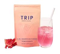 TRIP 4-in-1 Magnesium Glycinate Complex Powder with L-Theanine & Lion’s Mane, Delicious Pomegranate Orange Blossom Flavour, Sugar Free, 7500MG Magnesium per Pack, 1 Pack - 30 Drink Mix Servings