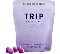 TRIP Magnesium Gummies, Wild Berry, 5,400mg Magnesium Citrate per pack, 90mg x 60 Gummies, Highly Absorbable, Electrolyte Balance, Plant-Powered, Sugar-Free & 3rd Party Tested