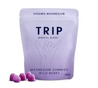 TRIP Magnesium Gummies, Wild Berry, 5,400mg Magnesium Citrate per Pack, 90mg x 60 Gummies, Highly Absorbable, Electrolyte Balance, Plant-Powered, Sugar-Free & 3rd Party Tested