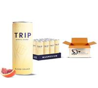 TRIP Mindful Blend Blood Orange Sparkling Drink (12-Pack x 250ml) - 120mg Calming Magnesium Citrate with Lion’s Mane, Chamomile & Lemon Balm - Low Calorie, No Added Sugar Vegan Relax Drink
