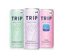 TRIP Mindful Blends - Citrus Berry Mixed Pack Sparkling Drink with 1440MG Magnesium Citrate + Lion’s Mane + Chamomile + Lemon Balm. Low Calorie, No Added Sugar and Vegan (Pack of 12 x 250ml)