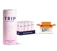 TRIP Mindful Blends Magnesium Sparkling Drink, Elderflower Mint, 12 x 250ml - Functional Vegan Soft Drink with 120mg Magnesium, Lion’s Mane, Chamomile & Lemon Balm - Low Calorie Botanical Fizzy Drink