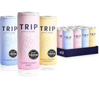 TRIP Mindful Blends - Mixed Pack Sparkling Drink with 1440MG Magnesium Citrate + Lion’s Mane + Chamomile + Lemon Balm. Low Calorie and Vegan (Pack of 12 x 250ml) - by Kandy Collection